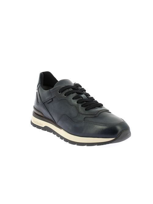 sneakers da uomo in pelle blu con suola bicolore e plantare estraibile NERO GIARDINI | I500413U207